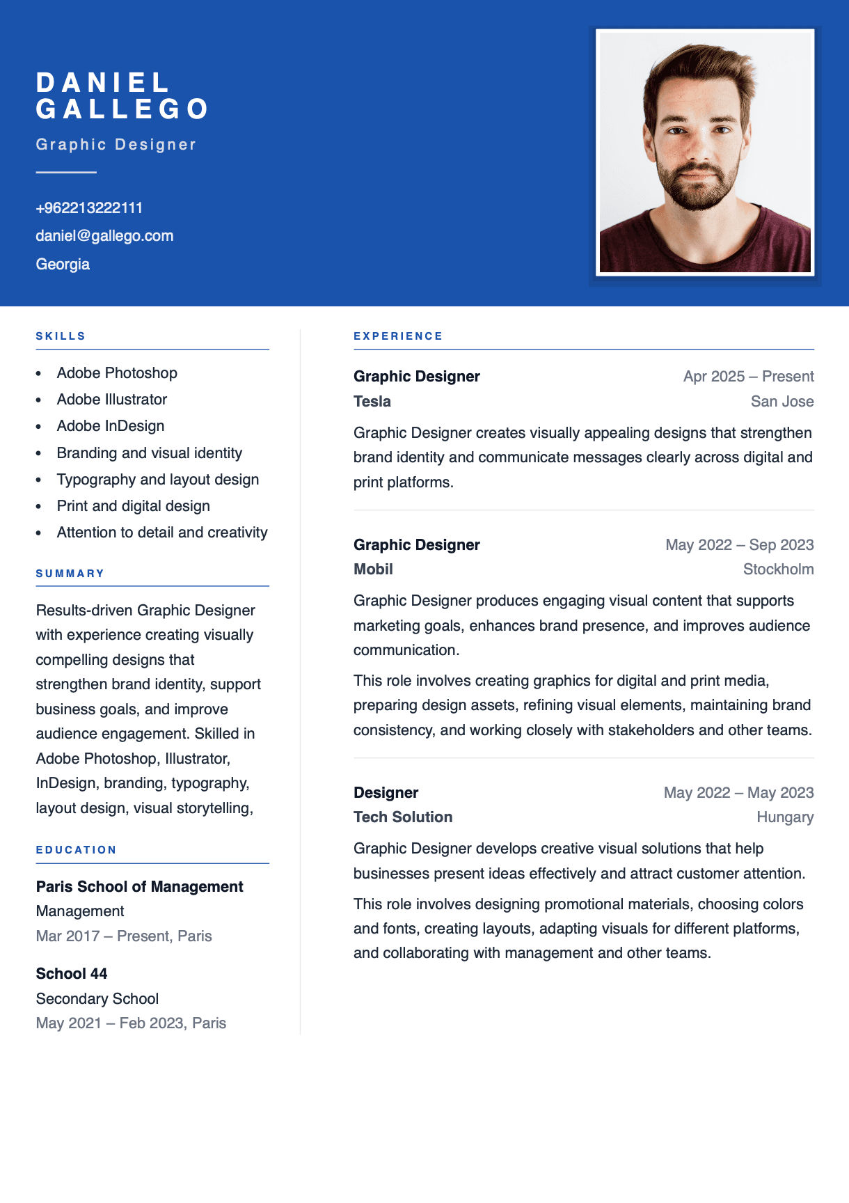Resume preview